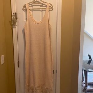 Crochet Maxi Dress, NEW, with crochet fringes